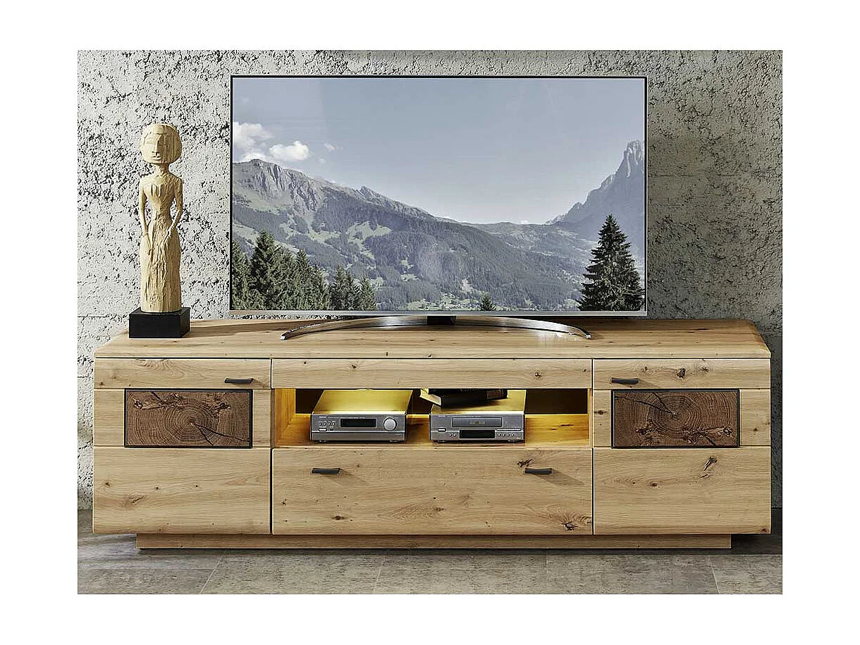 Fernsehboard in Wildeiche Hirnholz Optik 190 cm breit
