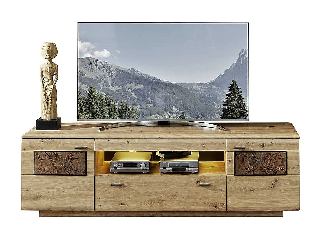 Fernsehboard in Wildeiche Hirnholz Optik 190 cm breit