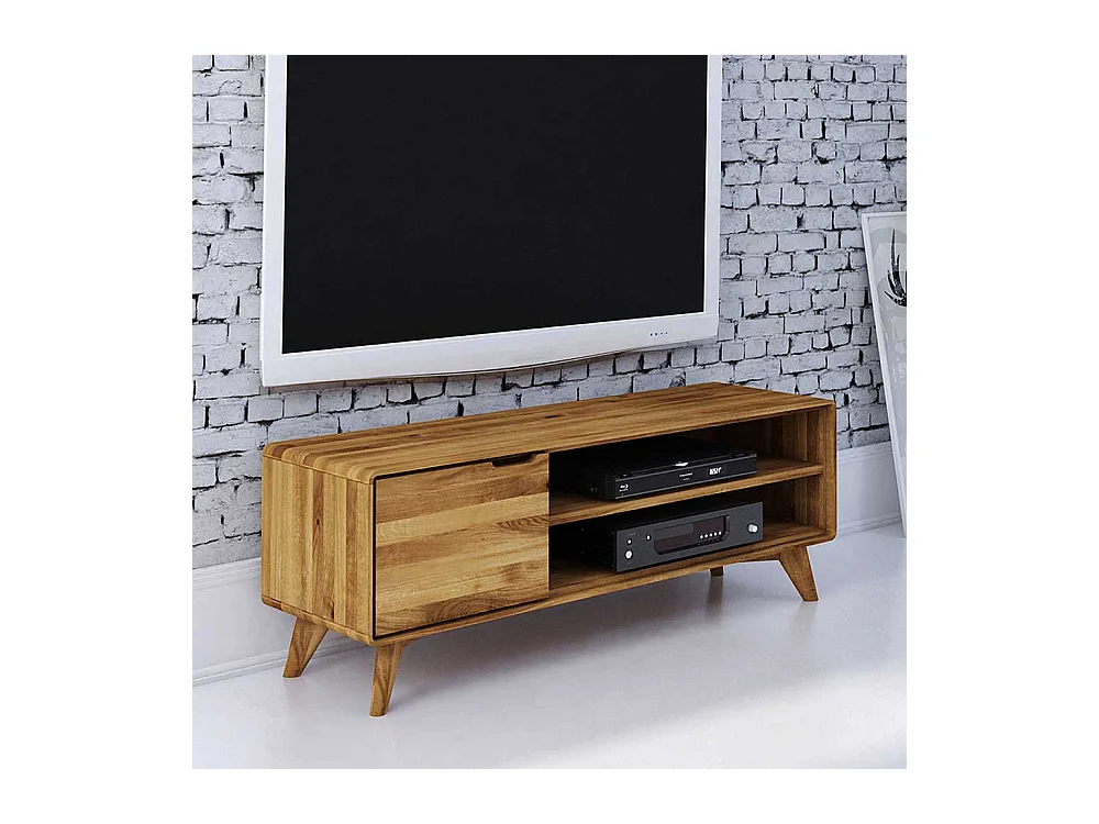 Fernsehkommode aus Wildeiche Massivholz einer Tür