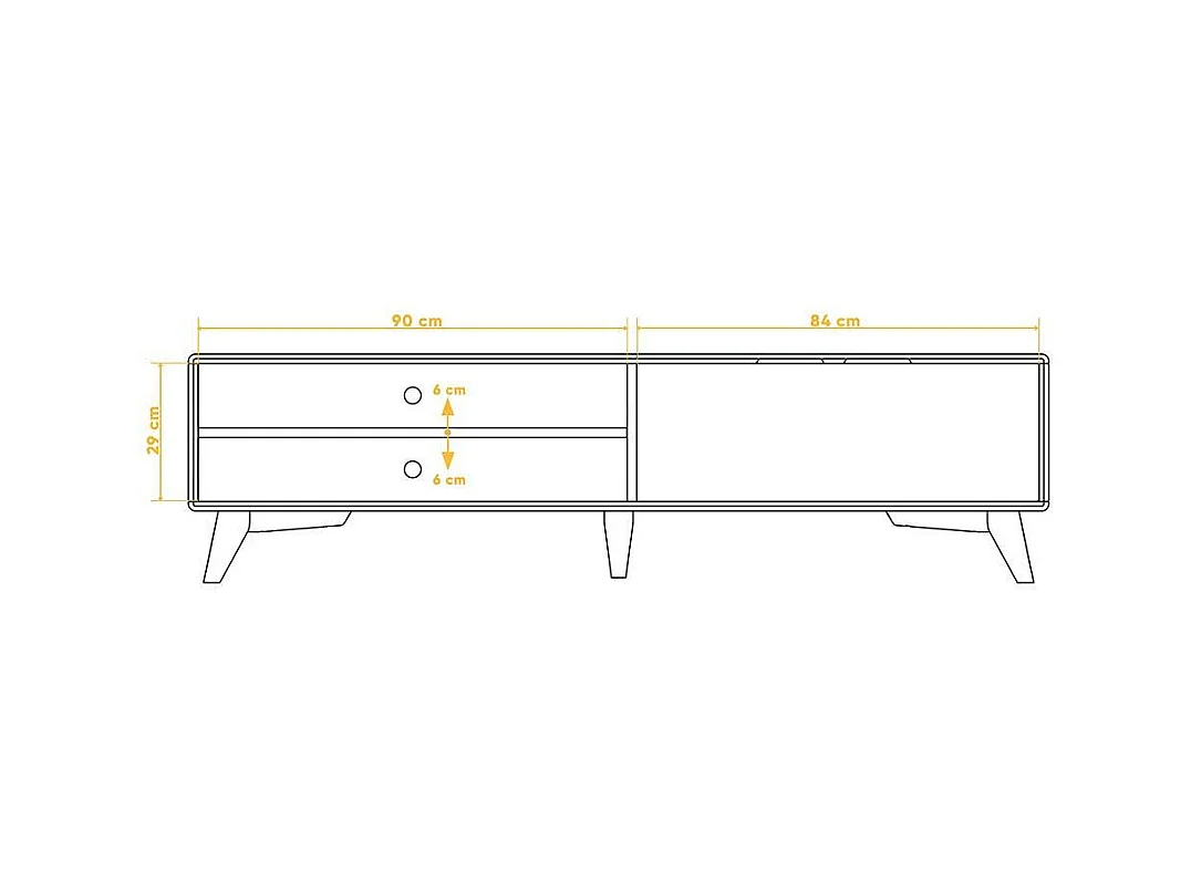 Fernsehtisch aus Kernbuche Massivholz 180 cm breit