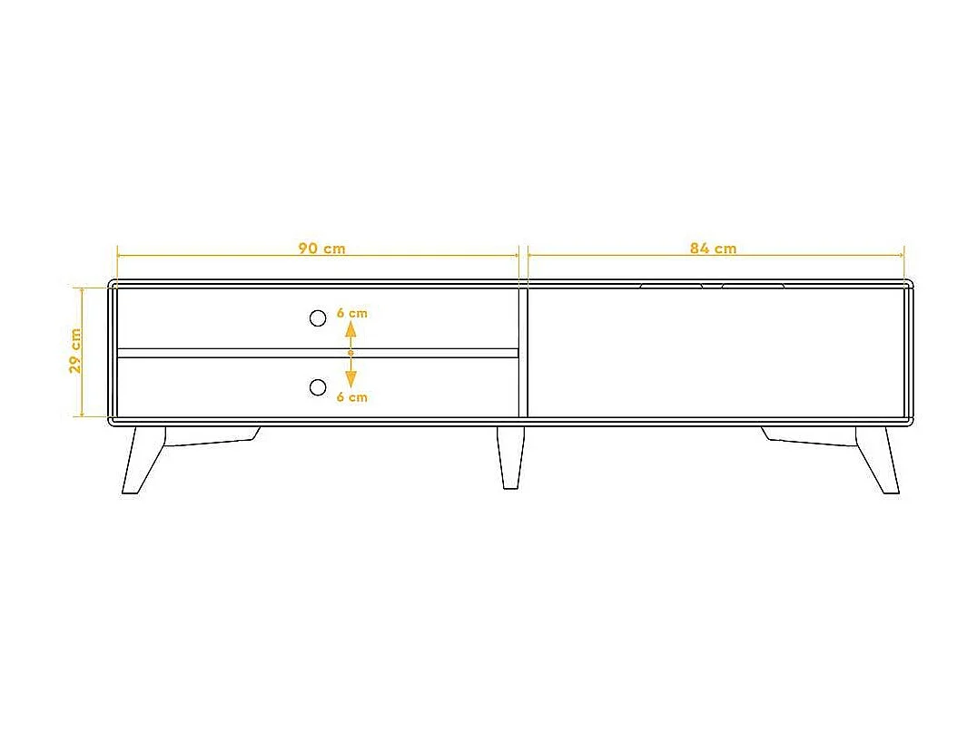 Fernsehtisch aus Kernbuche Massivholz 180 cm breit