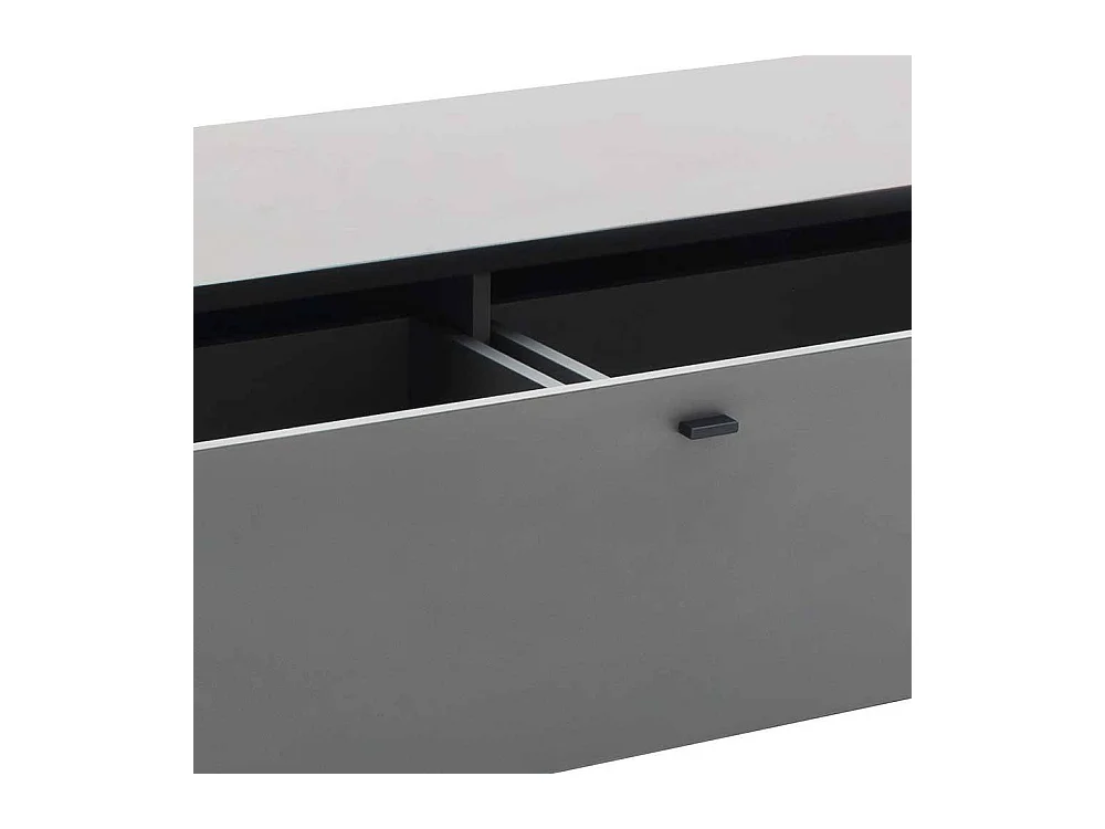 TV Tisch in Grau einer Schublade & offenem Fach