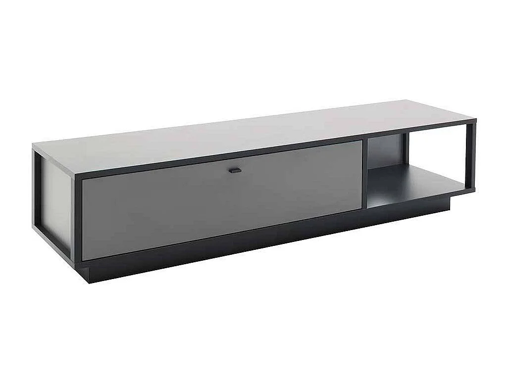 TV Tisch in Grau einer Schublade & offenem Fach