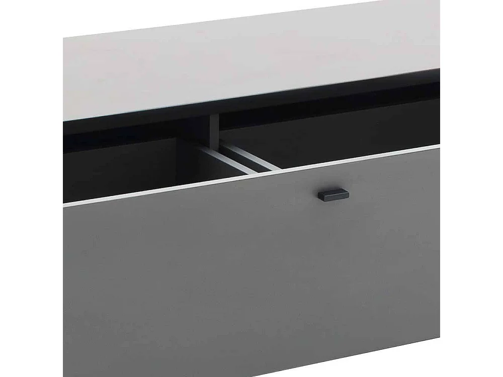 TV Tisch in Grau einer Schublade & offenem Fach