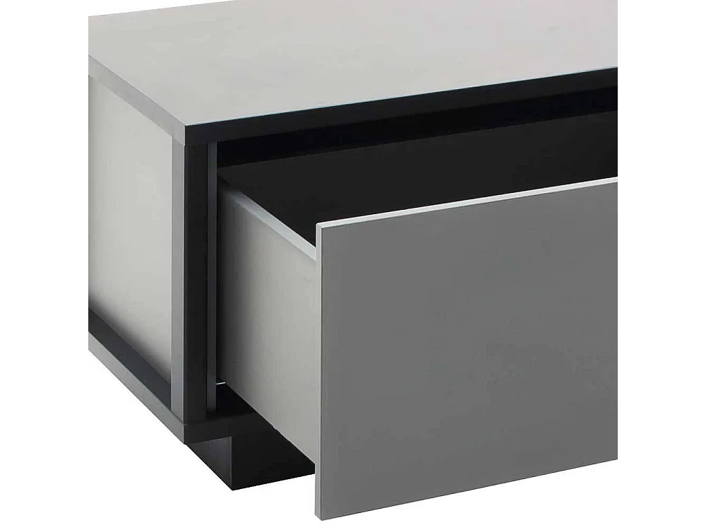 TV Tisch in Grau einer Schublade & offenem Fach