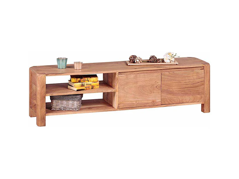 TV Tisch aus Akazie Massivholz 140 cm breit