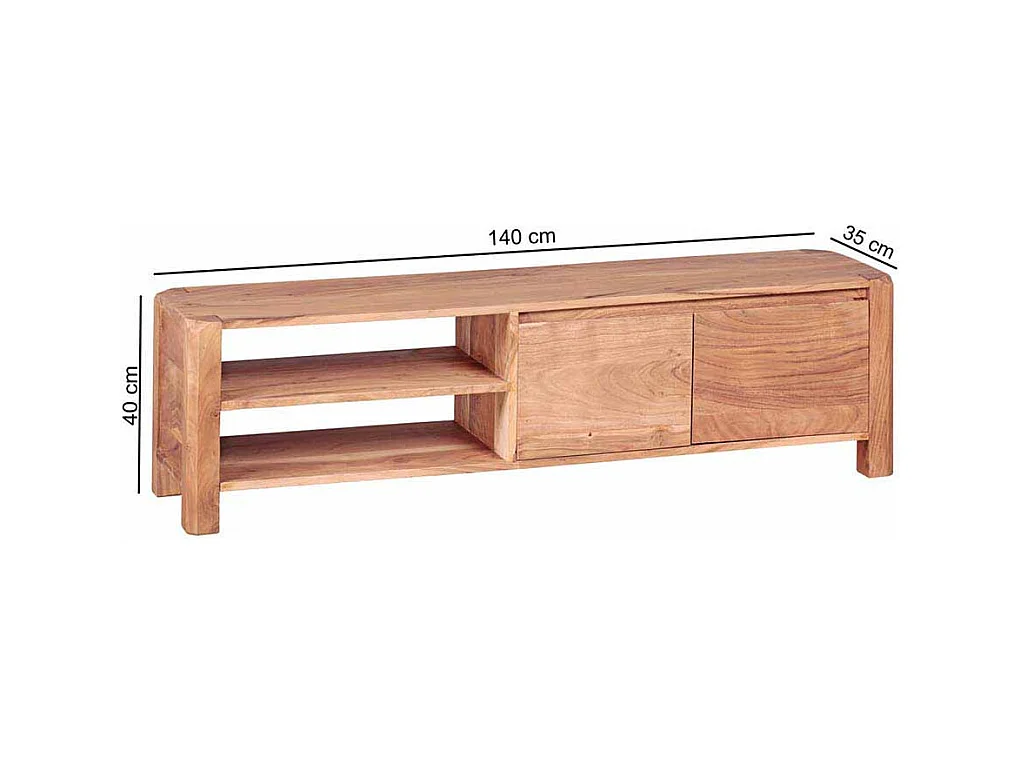 TV Tisch aus Akazie Massivholz 140 cm breit
