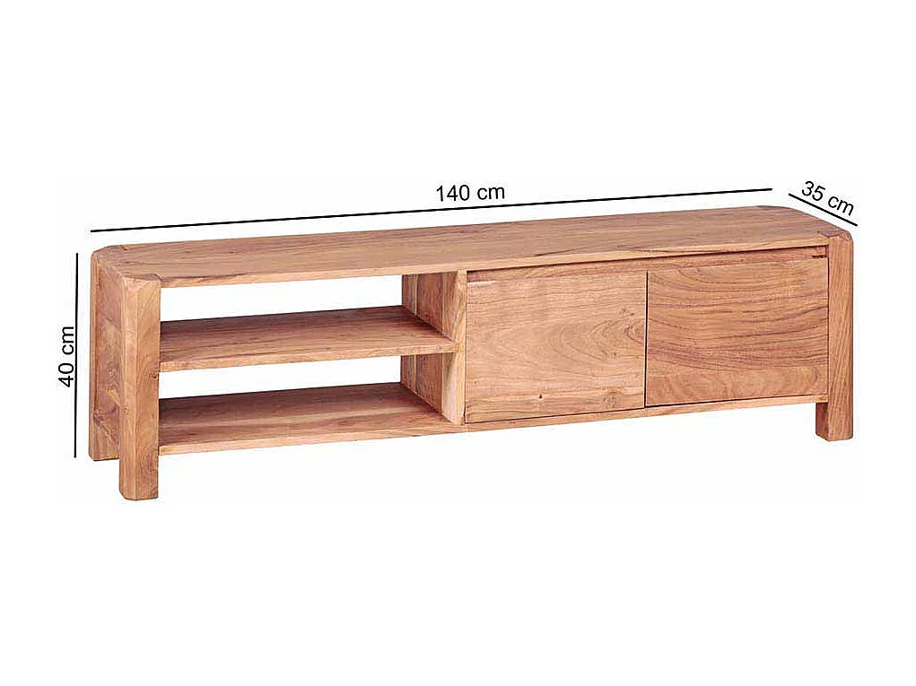 TV Tisch aus Akazie Massivholz 140 cm breit