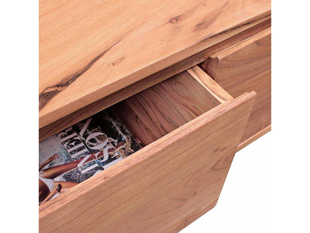 TV Tisch aus Akazie Massivholz 140 cm breit