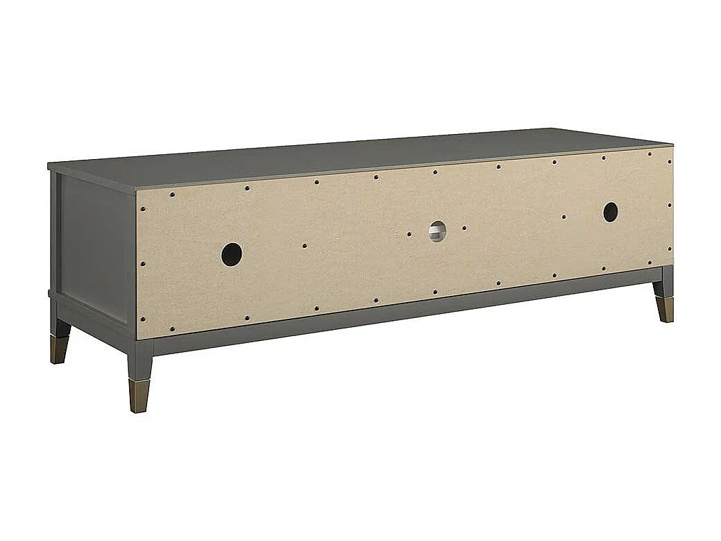 TV Board mit Türen Grau und Goldfarben