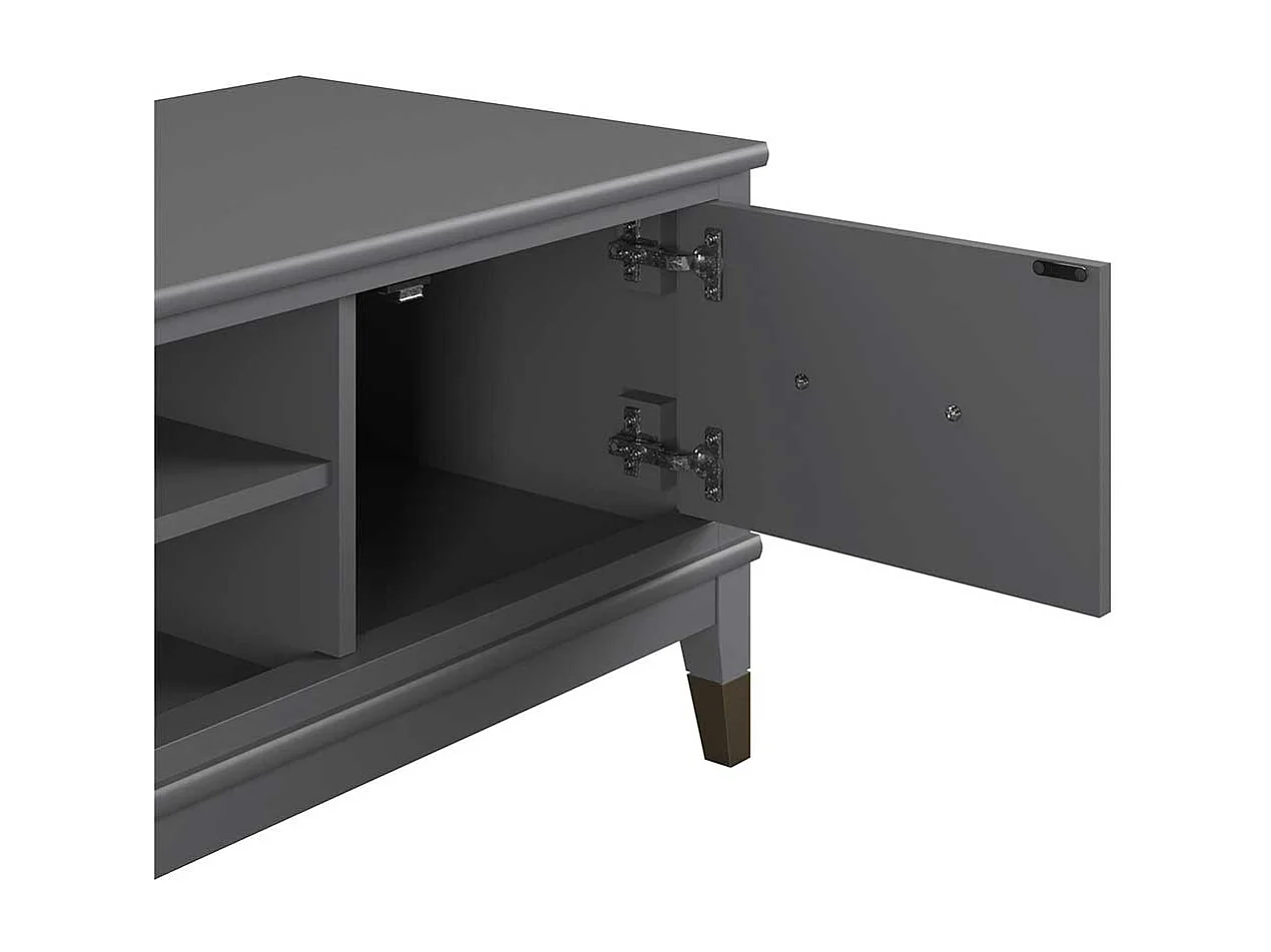 TV Board mit Türen Grau und Goldfarben