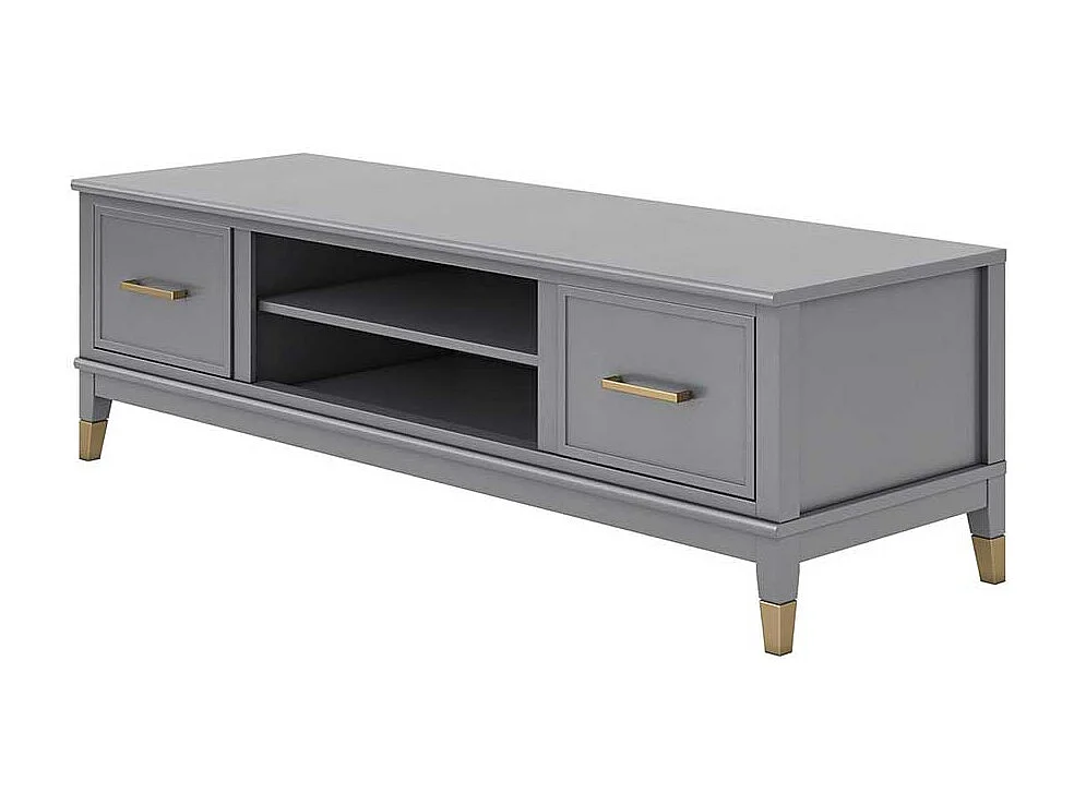 TV Board mit Türen Grau und Goldfarben
