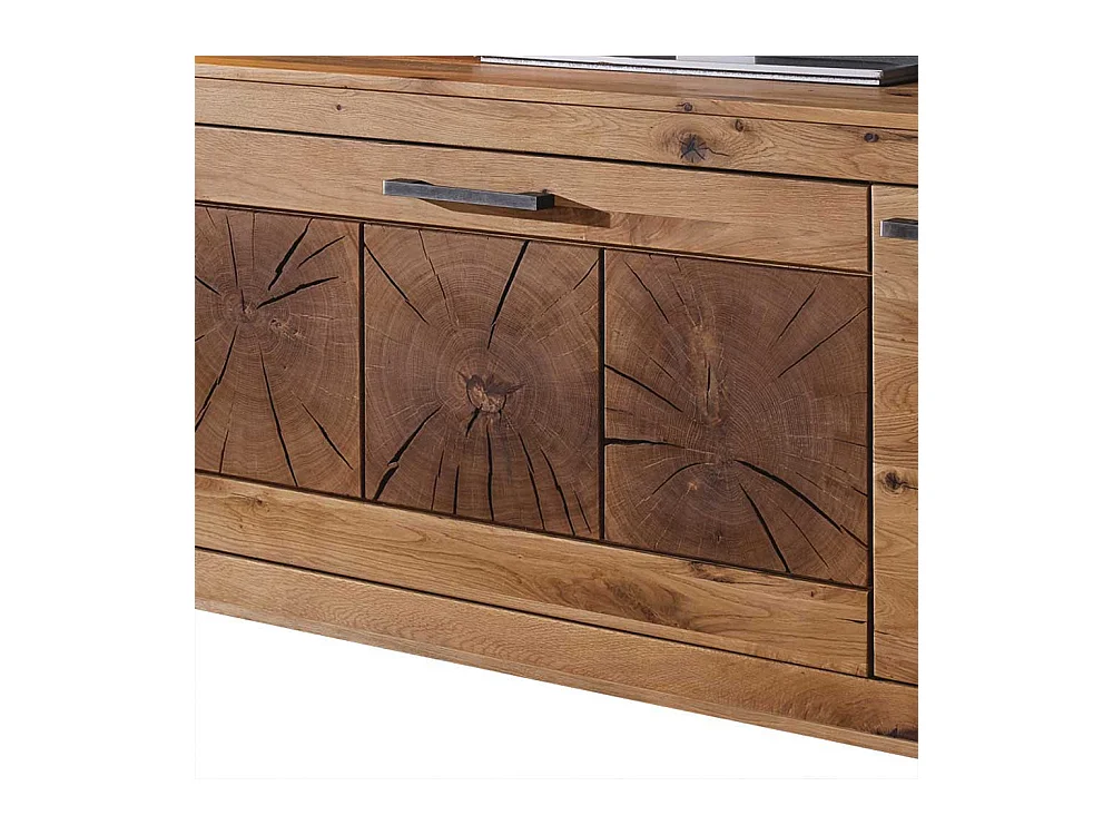 TV Board aus Wildeiche Massivholz rustikalen Look