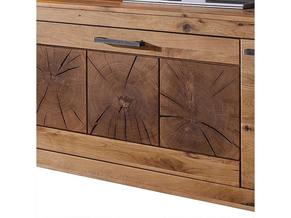 TV Board aus Wildeiche Massivholz rustikalen Look
