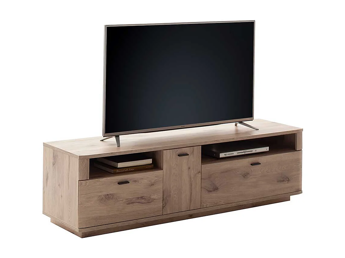 Fernsehmöbel in Wildeichefarben zwei Schubladen und Tür