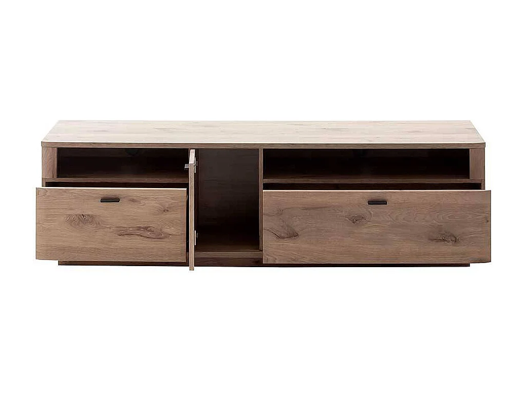 Fernsehmöbel in Wildeichefarben zwei Schubladen und Tür