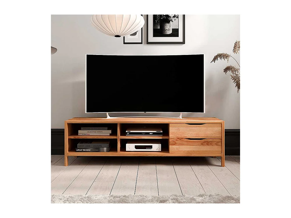 TV Board Lowboard mit Schubladen und offenen Fächern