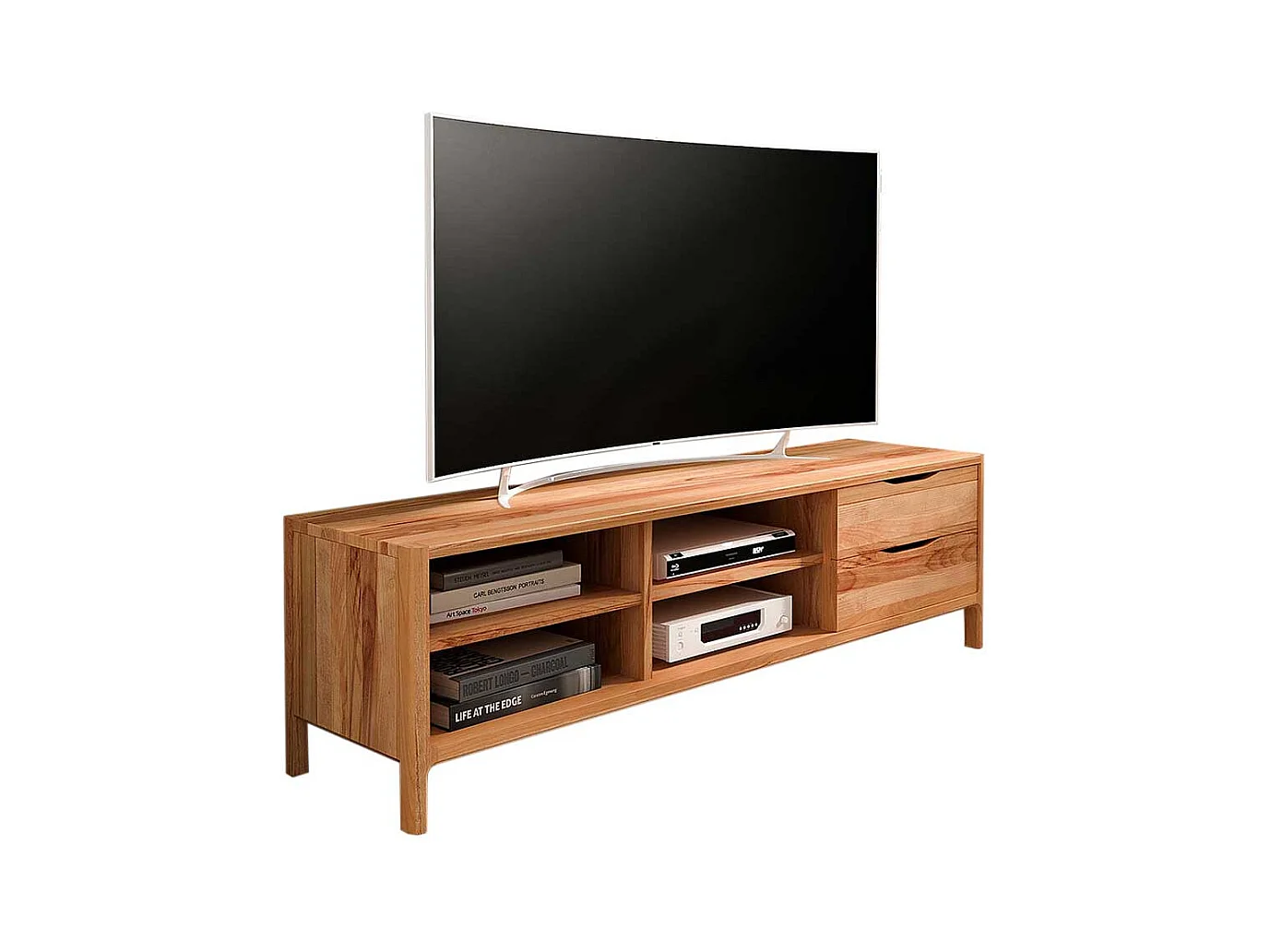 TV Board Lowboard mit Schubladen und offenen Fächern