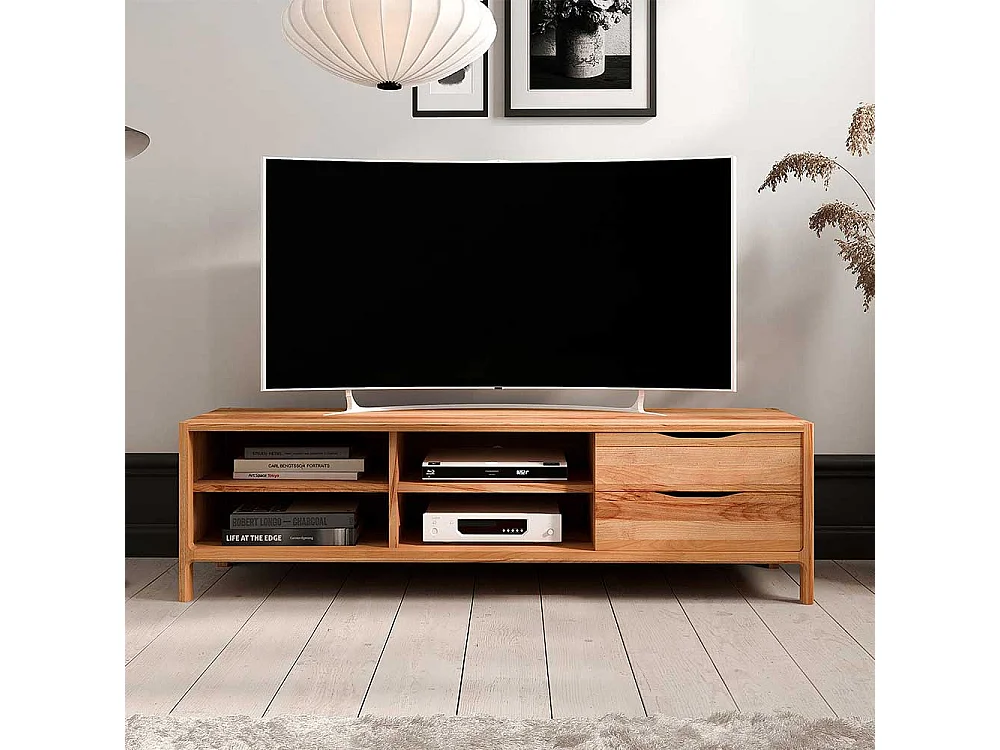 TV Board Lowboard mit Schubladen und offenen Fächern