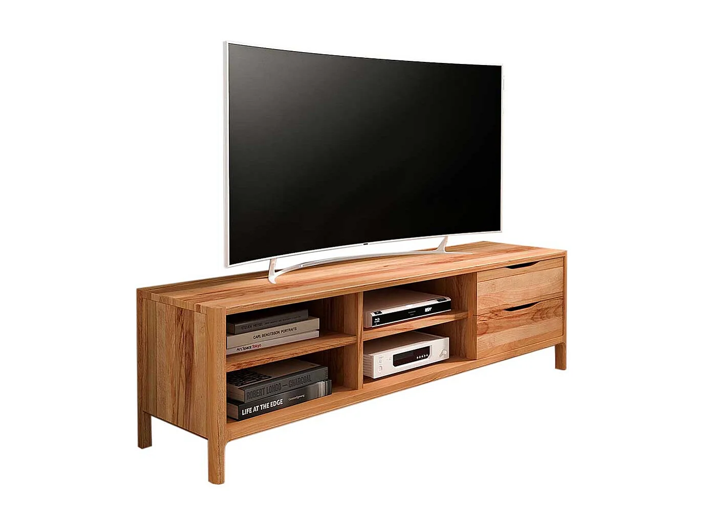 TV Board Lowboard mit Schubladen und offenen Fächern