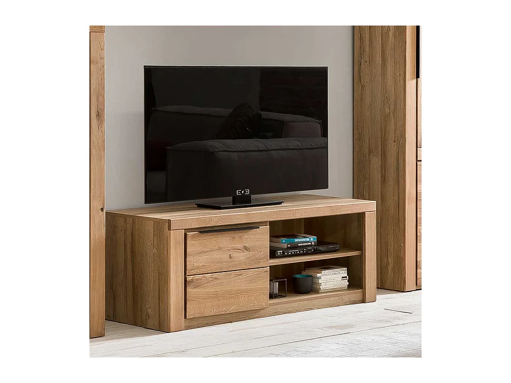 Phonoschrank 1 Tür 2 offene Fächer Eichefarben