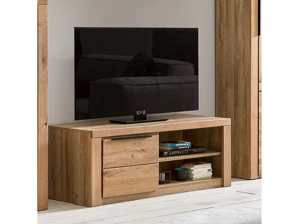 Phonoschrank 1 Tür 2 offene Fächer Eichefarben