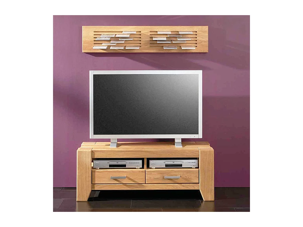 TV Phonotisch aus Wildeiche Massivholz zwei Schubladen