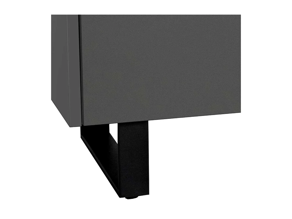 Phonomöbel Grau in modernem Design 140 cm breit 45 cm hoch