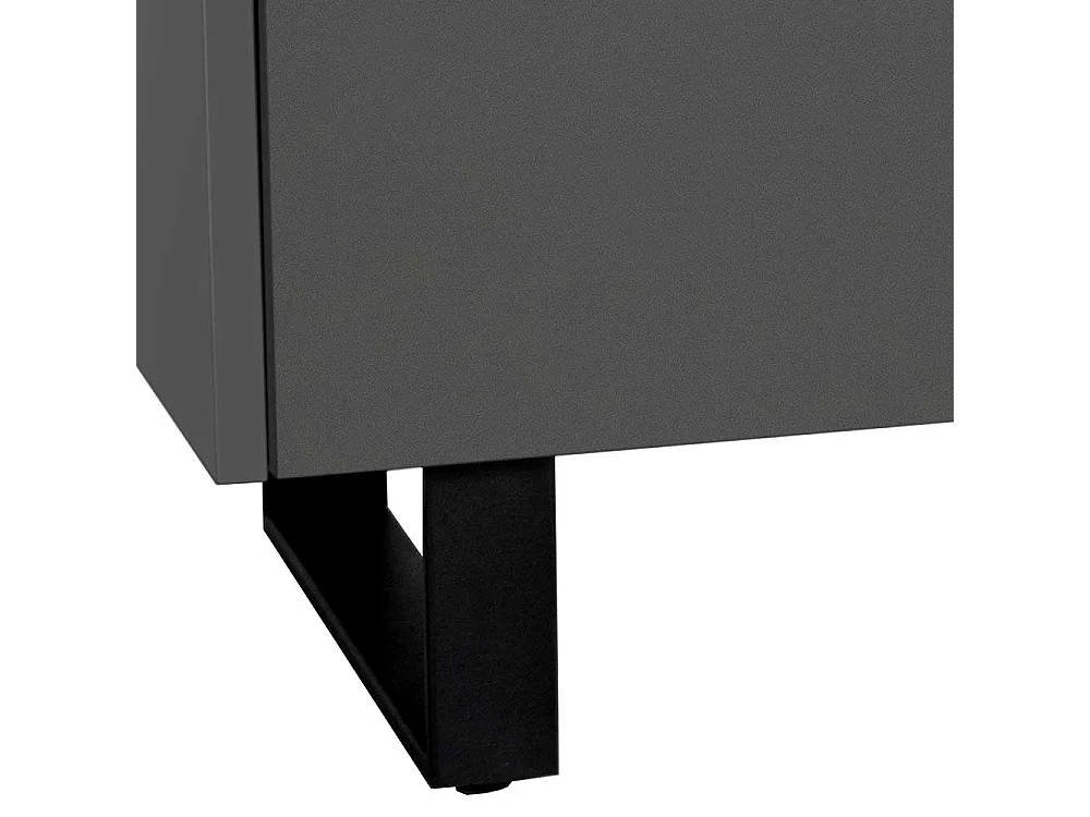 Phonomöbel Grau in modernem Design 140 cm breit 45 cm hoch