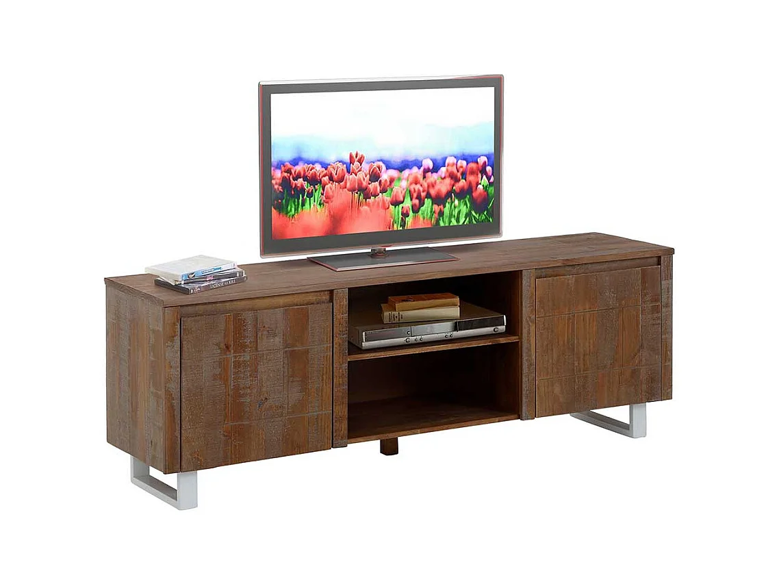 Modernes TV Lowboard in Kiefer dunkel gebürstet und lackiert 160 cm breit