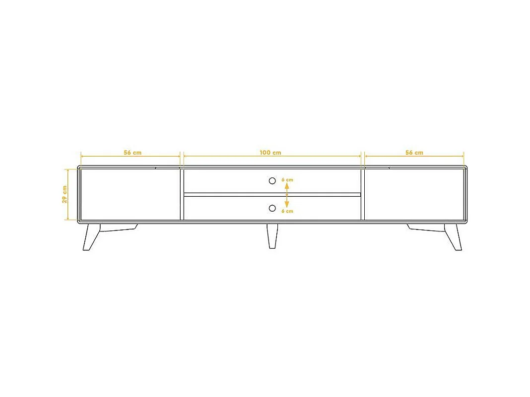 TV Lowboard aus Kernbuche Massivholz 220 cm breit