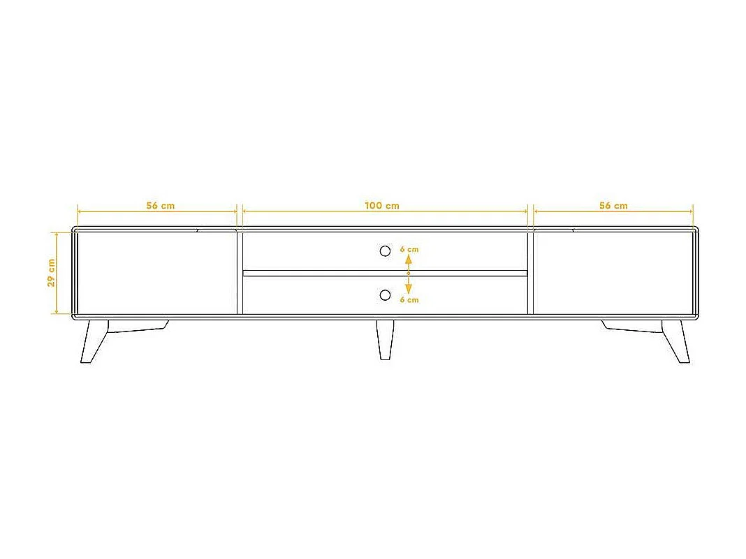 TV Lowboard aus Kernbuche Massivholz 220 cm breit