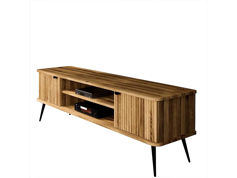 TV Lowboard Wildeiche geölt mit Massivholztüren 57 cm hoch