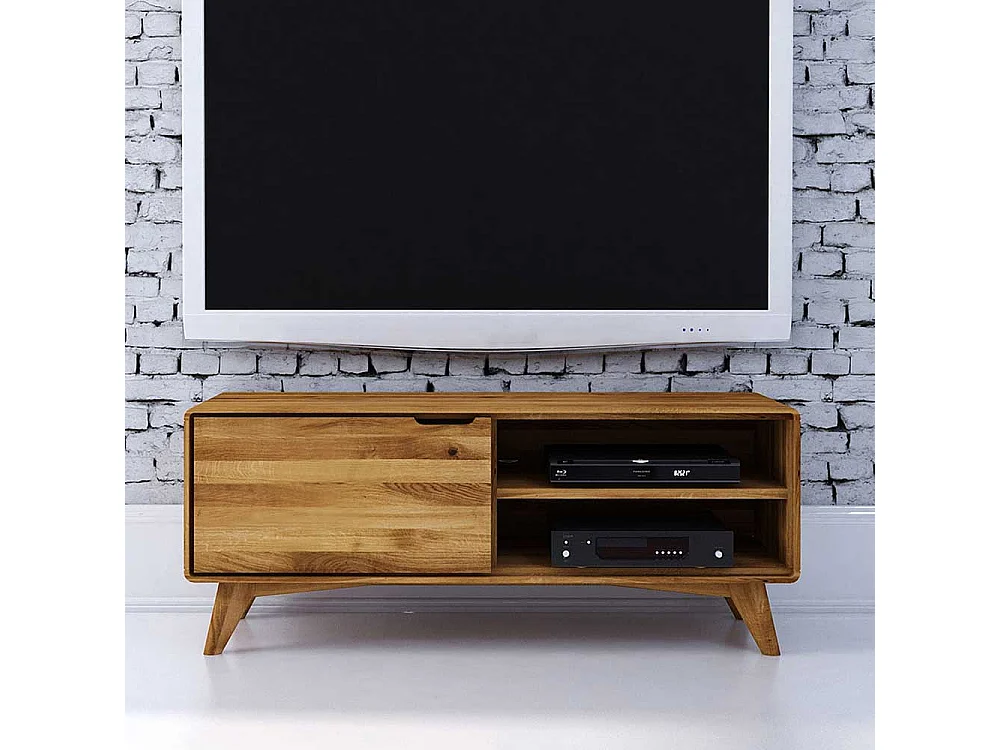 Fernsehtisch aus Wildeiche Massivholz Tür