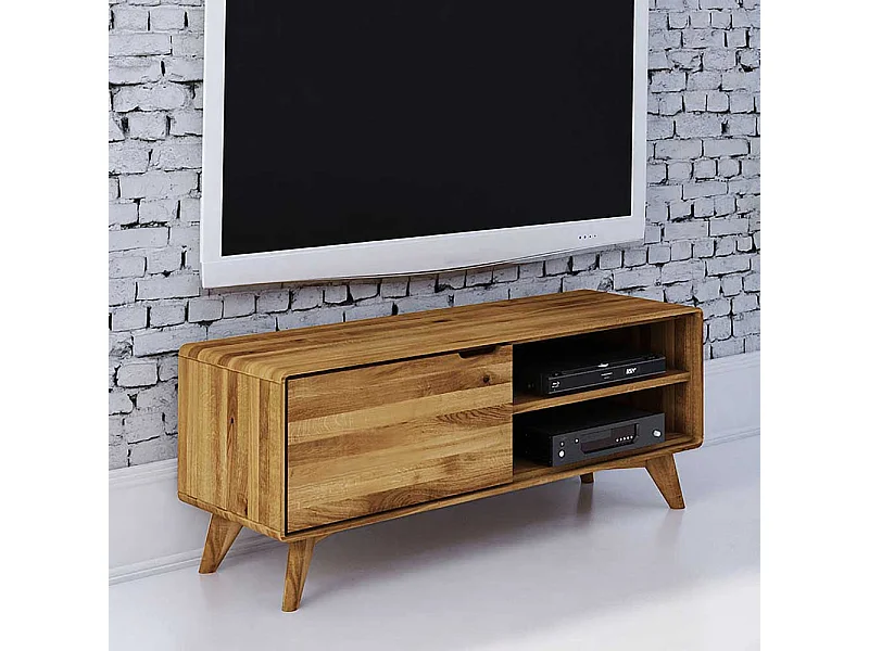 Fernsehtisch aus Wildeiche Massivholz Tür