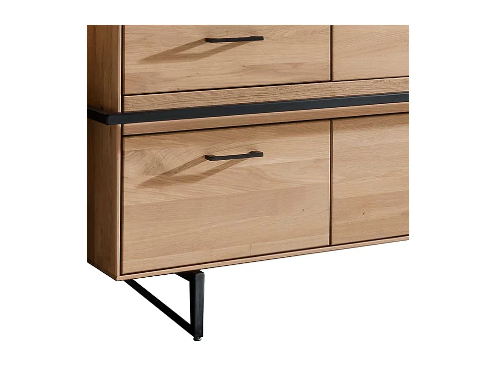 Lowboard Asteiche aus Massivholz vier Schubladen