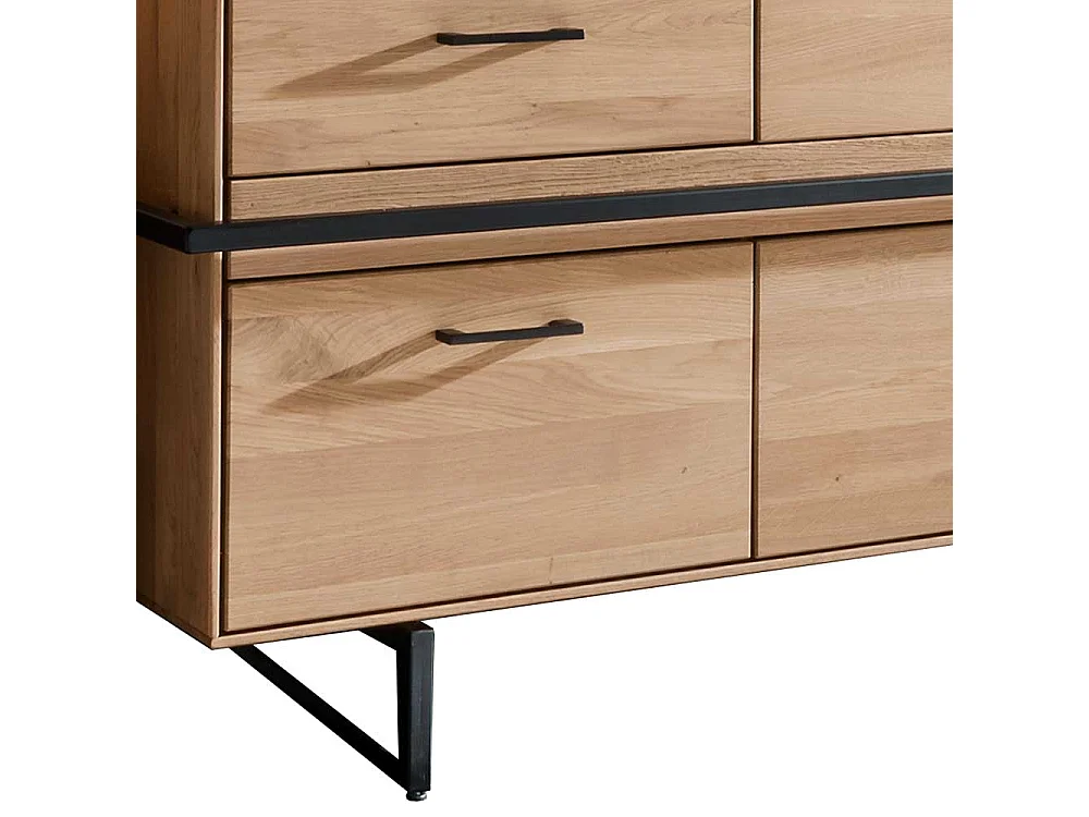 Lowboard Asteiche aus Massivholz vier Schubladen