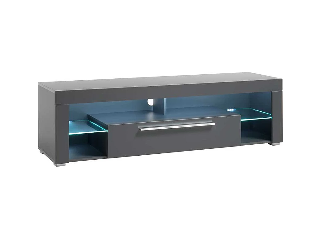 TV Board in Grau Klappe und Gerätefach