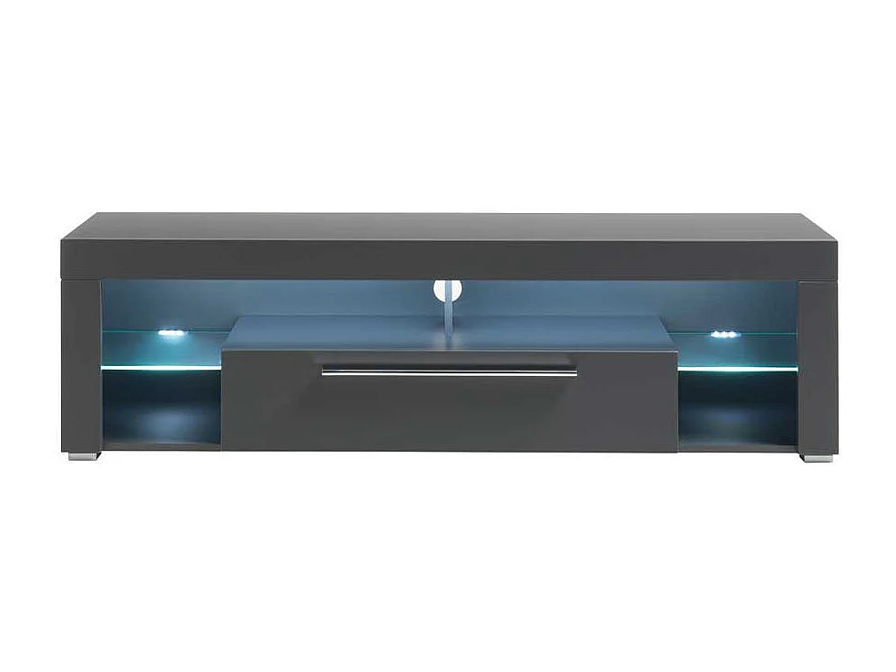 TV Board in Grau Klappe und Gerätefach