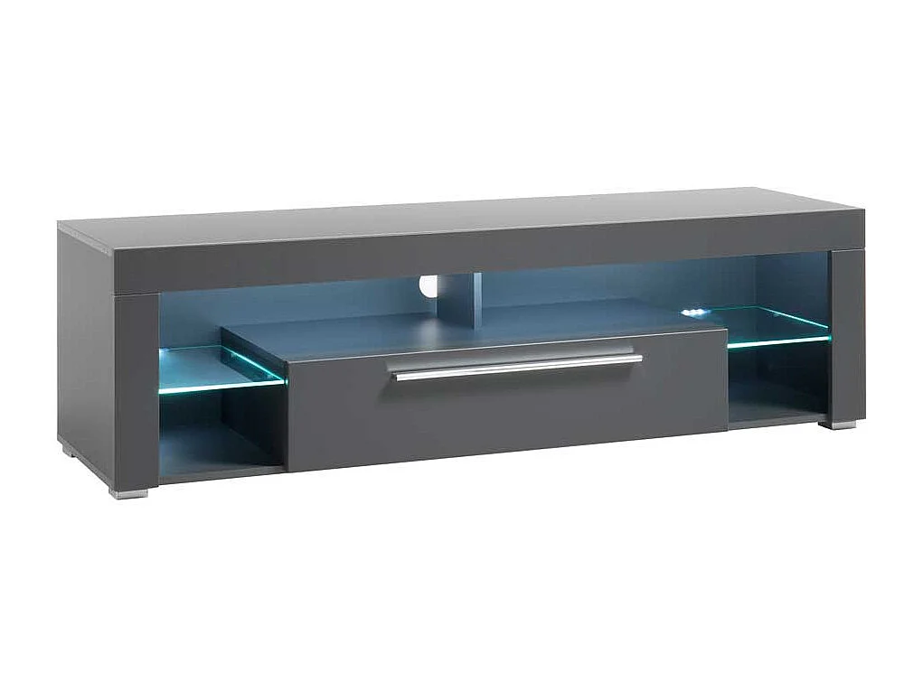 TV Board in Grau Klappe und Gerätefach