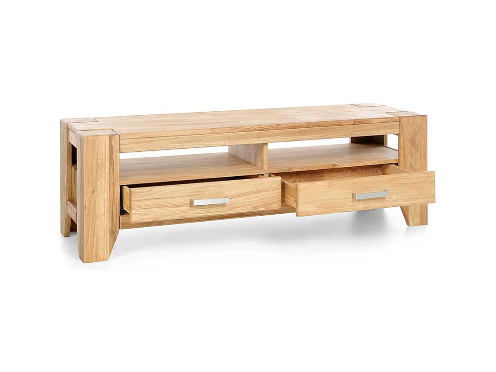 TV Phonotisch aus Wildeiche Massivholz zwei Schubladen