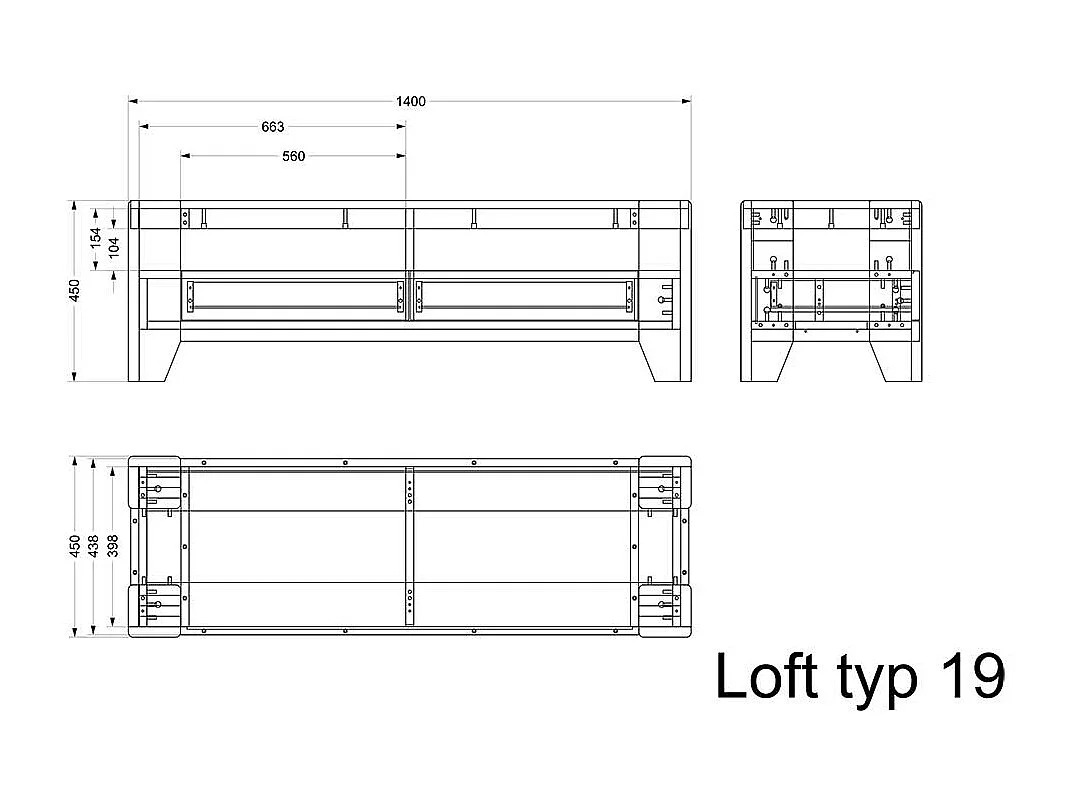 TV Phonotisch aus Wildeiche Massivholz zwei Schubladen