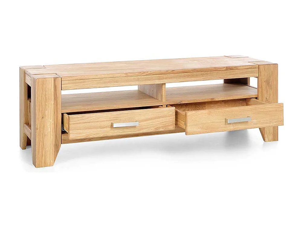 TV Phonotisch aus Wildeiche Massivholz zwei Schubladen