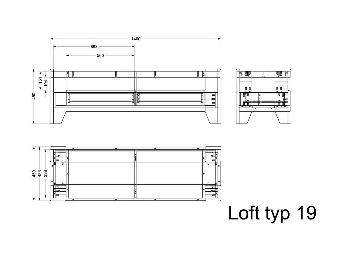 TV Phonotisch aus Wildeiche Massivholz zwei Schubladen