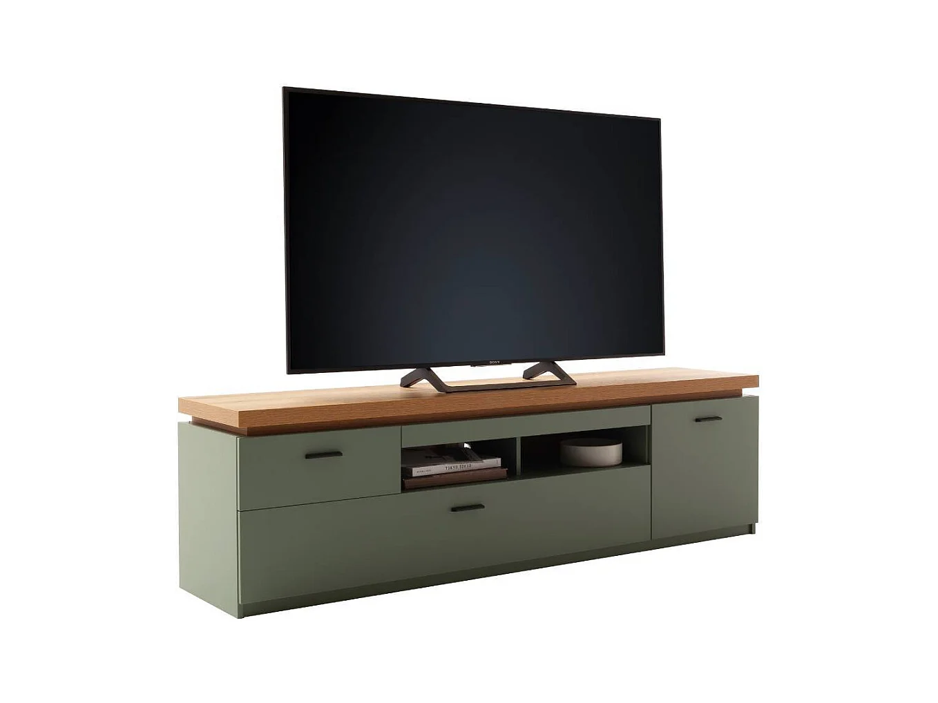 TV Lowboard Lowboard mit LED Beleuchtung und Schubladen