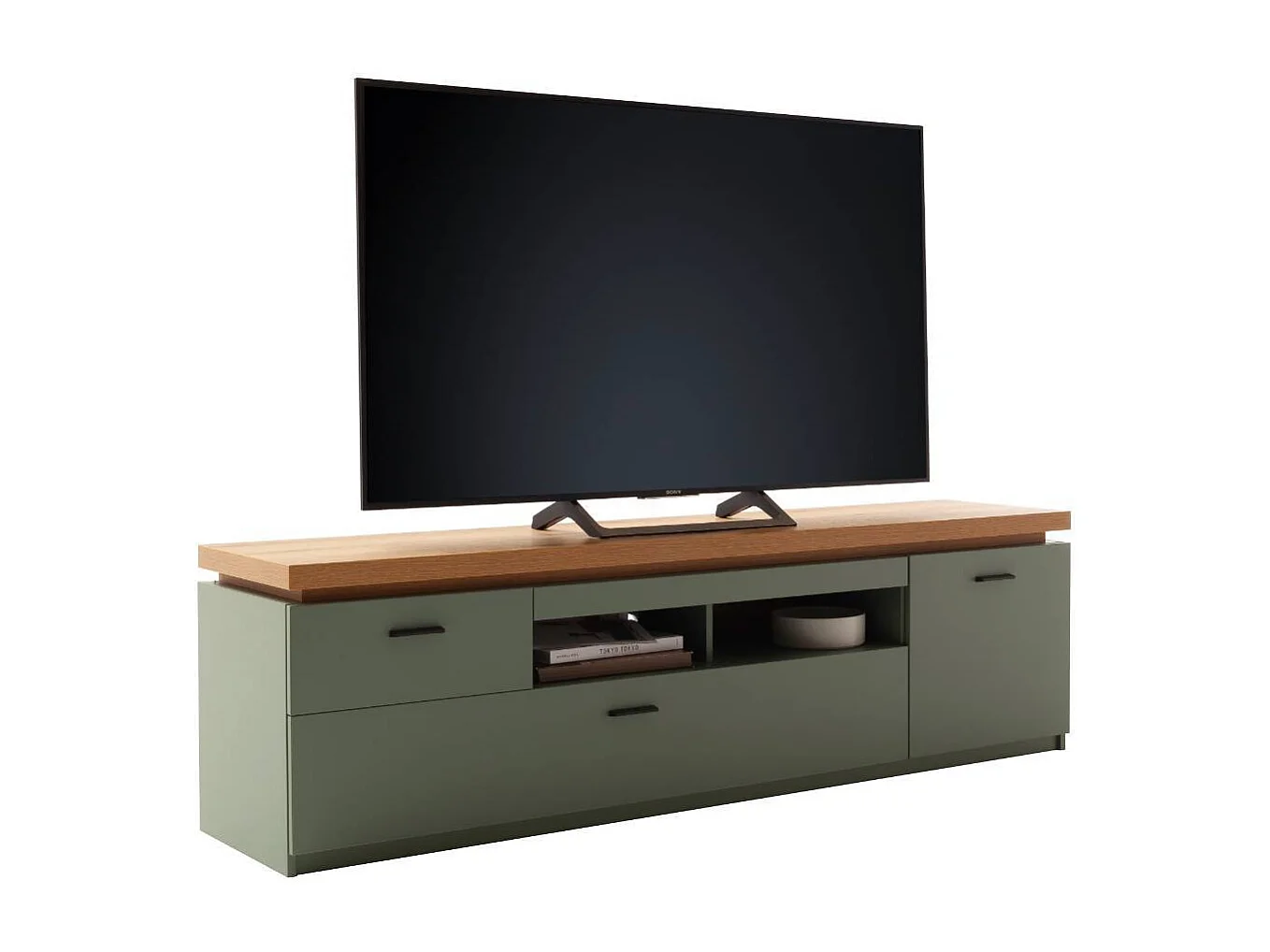 TV Lowboard Lowboard mit LED Beleuchtung und Schubladen