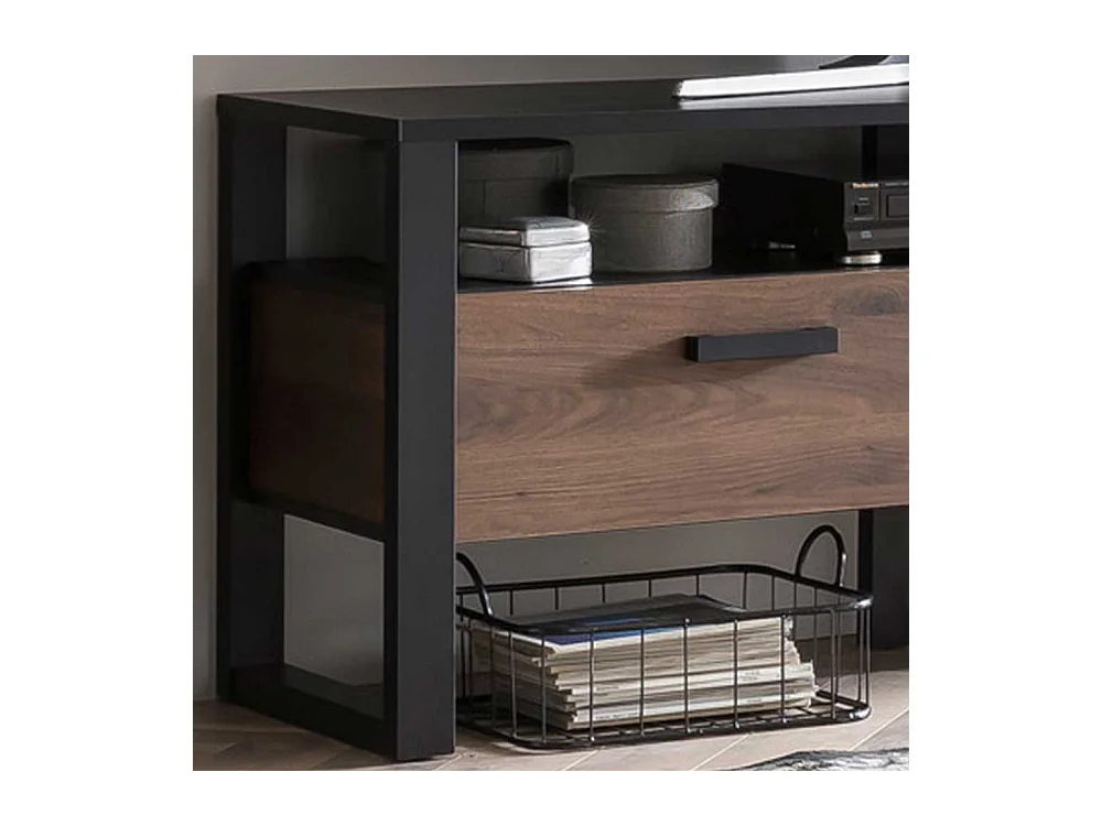 TV Lowboard mit zwei Schubladen ein offenes Gerätefach