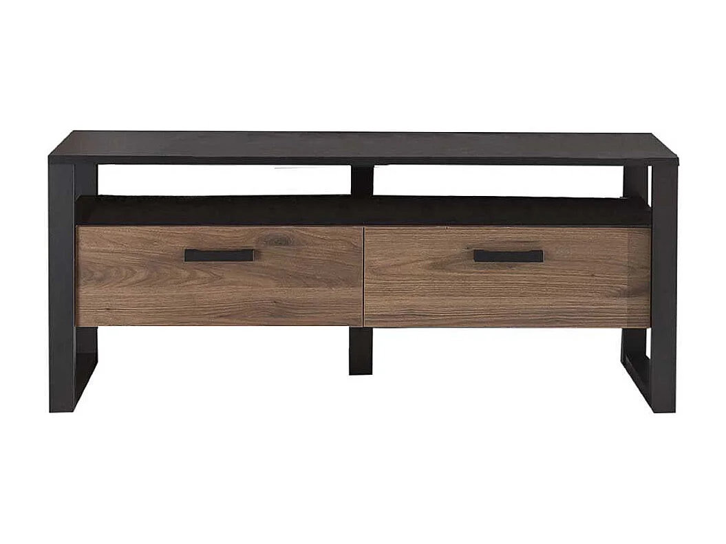 TV Lowboard mit zwei Schubladen ein offenes Gerätefach