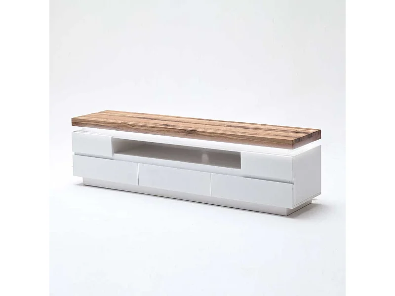 TV Board mit LED Beleuchtung Weiß matt