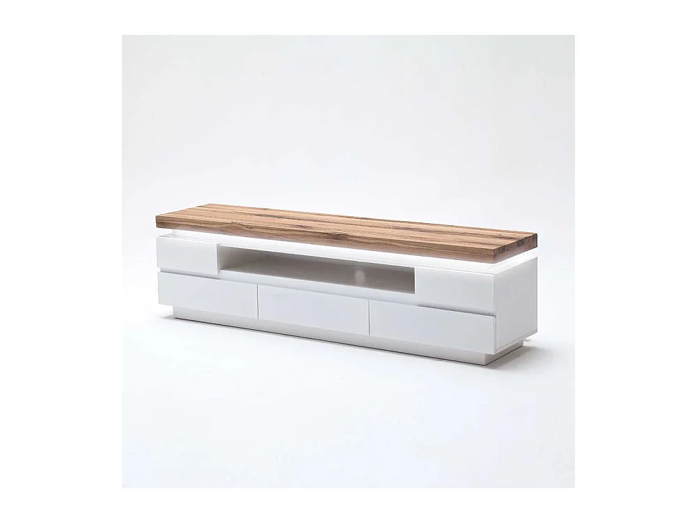 TV Board mit LED Beleuchtung Weiß matt